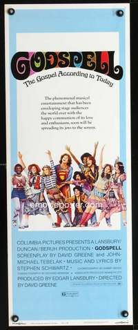 b297 GODSPELL insert movie poster '73 classic religious musical!
