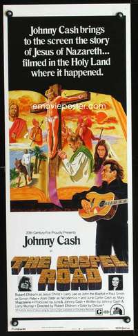 b303 GOSPEL ROAD insert movie poster '73 Biblical Johnny Cash!