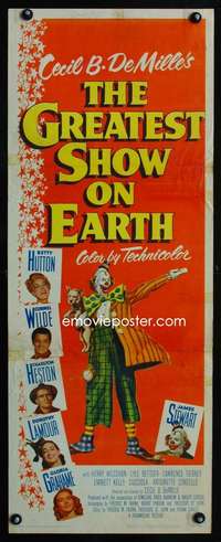 b308 GREATEST SHOW ON EARTH ('52) insert movie poster '52 Cecil B. DeMille