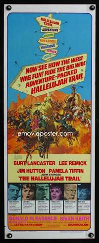 b314 HALLELUJAH TRAIL insert movie poster '65 Burt Lancaster, Remick