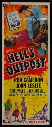 b328 HELL'S OUTPOST insert movie poster '55 Rod Cameron, Joan Leslie