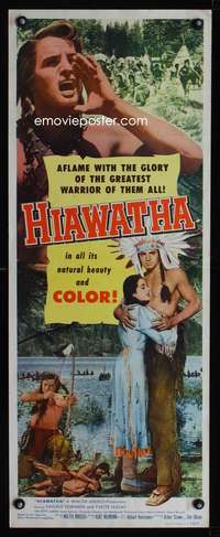 b331 HIAWATHA insert movie poster '53 Native American Indians!