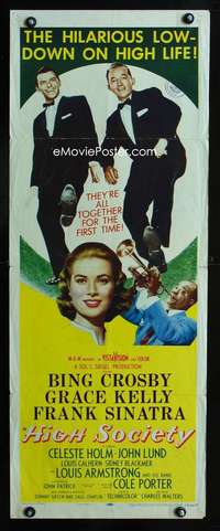 b333 HIGH SOCIETY ('56) insert movie poster '56 Sinatra, Crosby, Kelly