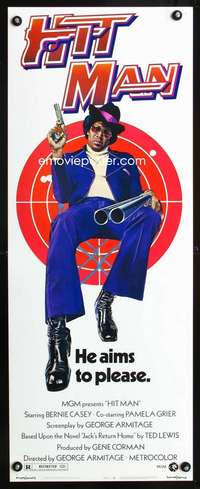 b336 HIT MAN ('73) insert movie poster '73 classic blaxploitation image!