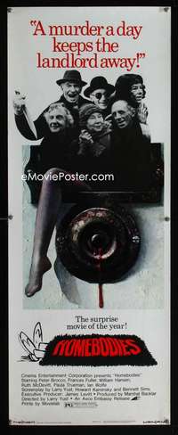 b339 HOMEBODIES insert movie poster '74 murder horror comedy!