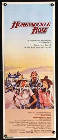 b341 HONEYSUCKLE ROSE insert movie poster '80 Willie Nelson, Cannon