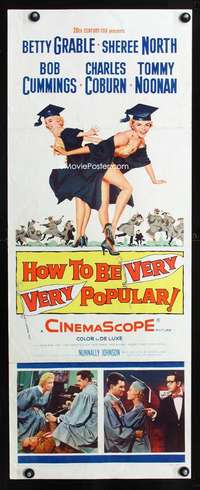 b346 HOW TO BE VERY POPULAR insert movie poster '55 Betty Grable