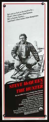 b350 HUNTER ('80) insert movie poster '80 bounty hunter Steve McQueen!