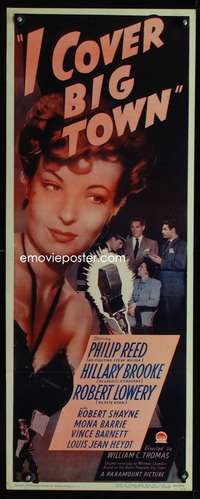 b351 I COVER BIG TOWN insert movie poster '47 mystery from radio!
