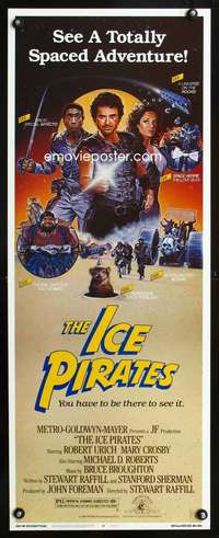 b357 ICE PIRATES insert movie poster '84 Robert Urich, Chorney art!