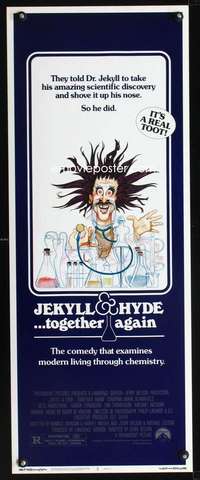 b374 JEKYLL & HYDE TOGETHER AGAIN insert movie poster '82 drugs!