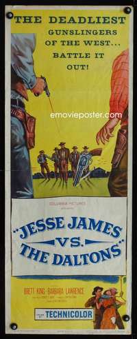 b376 JESSE JAMES VS THE DALTONS insert movie poster '53 William Castle
