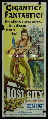 b380 JOURNEY TO THE LOST CITY insert movie poster '59 Fritz Lang