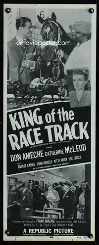 b387 KING OF THE RACE TRACK insert '53 Don Ameche, Catherine McLeod, great horse racing images!