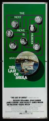 b393 LAST OF SHEILA insert movie poster '73 Cannon, Tanenbaum art!