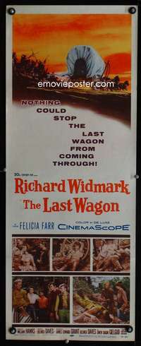 b396 LAST WAGON insert movie poster '56 Richard Widmark, Delmer Daves
