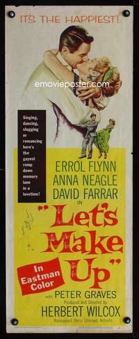 b402 LET'S MAKE UP insert movie poster '56 Errol Flynn, Anna Neagle