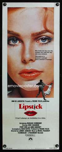 b406 LIPSTICK ('76) insert movie poster '76 Margaux Hemingway, Sarandon