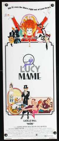 b430 MAME insert movie poster '74 Lucy Ball, cool Bob Peak artwork!