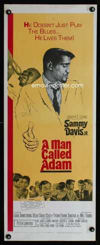 b432 MAN CALLED ADAM insert movie poster '66 Sammy Davis Jr.