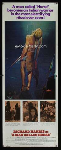 b433 MAN CALLED HORSE insert movie poster '70 Richard Harris, Sioux!