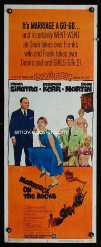 b442 MARRIAGE ON THE ROCKS insert movie poster '65 Sinatra, Kerr