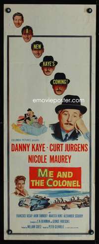 b448 ME & THE COLONEL insert movie poster '58 Danny Kaye, Jurgens