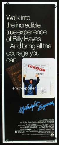 b452 MIDNIGHT EXPRESS insert movie poster '78 Oliver Stone, Parker