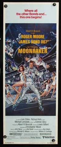b468 MOONRAKER ('79) insert movie poster '79 Roger Moore as James Bond!