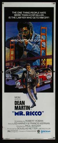 b472 MR RICCO insert movie poster '74 Dean Martin, L. Salle art!