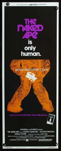 b479 NAKED APE insert movie poster '73 Desmond Morris by Hugh Hefner!