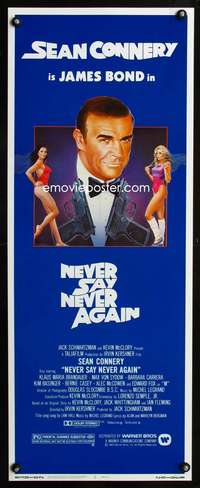 b484 NEVER SAY NEVER AGAIN insert movie poster '83 Sean Connery, Bond