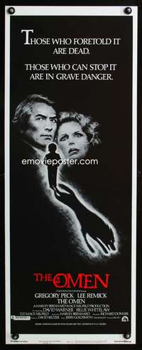 b499 OMEN style F insert movie poster '76 Gregory Peck, Lee Remick