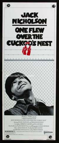 b504 ONE FLEW OVER THE CUCKOO'S NEST insert movie poster '75 Nicholson