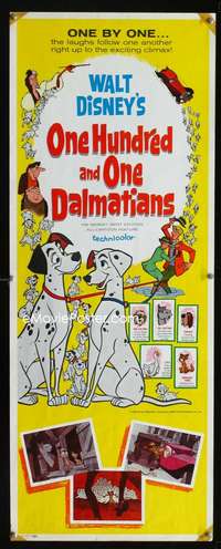 b505 ONE HUNDRED & ONE DALMATIANS insert movie poster '61 Disney