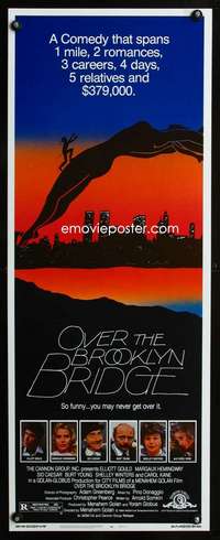 b511 OVER THE BROOKLYN BRIDGE insert movie poster '84 sexy artwork!