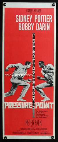b536 PRESSURE POINT insert movie poster '62 Sidney Poitier, Darin