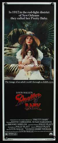 b537 PRETTY BABY ('78) insert movie poster '78 Brooke Shields, Sarandon