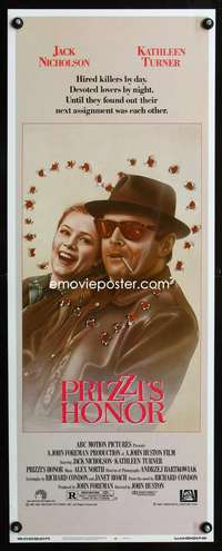b543 PRIZZI'S HONOR insert movie poster '85 Jack Nicholson, Turner