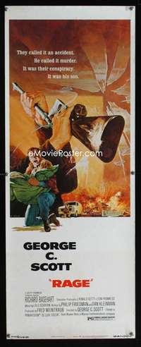 b553 RAGE ('72) insert movie poster '72 George C. Scott, Akimoto artwork!
