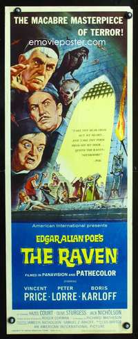 b561 RAVEN ('63) insert movie poster '63 Boris Karloff,Price,Peter Lorre