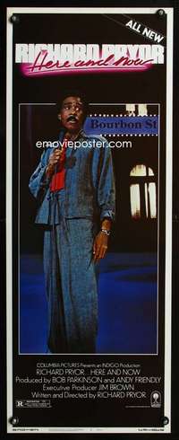 b571 RICHARD PRYOR HERE & NOW insert movie poster '83 stand-up comedy!