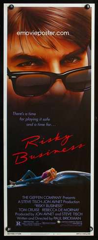 b578 RISKY BUSINESS ('83) insert movie poster '83 Tom Cruise, De Mornay