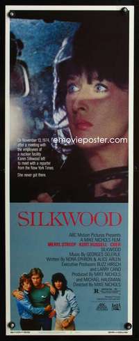b619 SILKWOOD insert movie poster '83 Meryl Streep, Cher, Kurt Russell