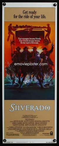 b622 SILVERADO insert movie poster '85 Kline, Costner, Bob Peak art!
