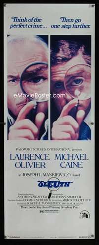 b631 SLEUTH insert movie poster '72 Laurence Olivier, Michael Caine