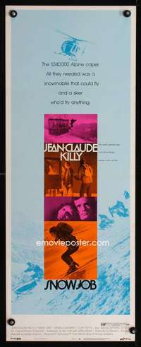 b632 SNOW JOB ('72) insert movie poster '72 Jean-Claude Killy, skiing!