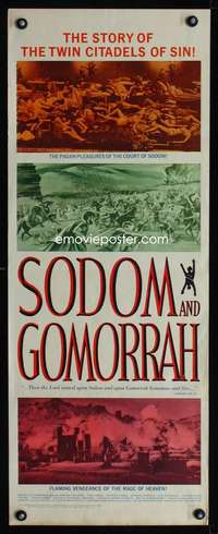 b634 SODOM & GOMORRAH insert movie poster '63 Robert Aldrich, Angeli