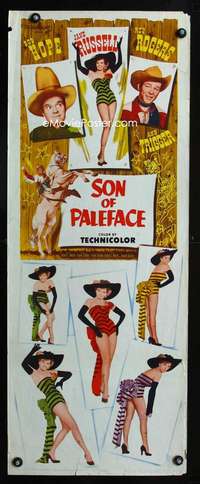 b635 SON OF PALEFACE insert movie poster '52 Roy Rogers, Hope, Russell