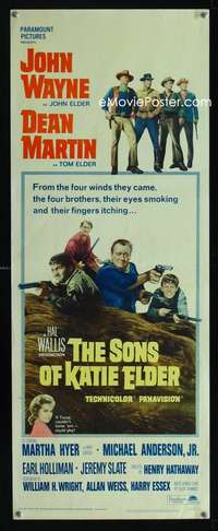 b640 SONS OF KATIE ELDER insert movie poster '65 John Wayne, Martin
